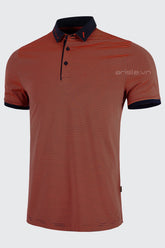 Áo Polo Golf Nam ARISLE Coral Navy Mini Stripe