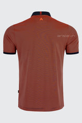 Áo Polo Golf Nam ARISLE Coral Navy Mini Stripe