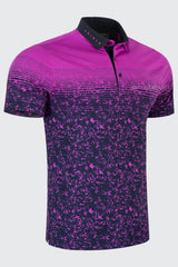 Áo Polo Golf Nam ARISLE Pro-Golfer Magenta Camo Graphic