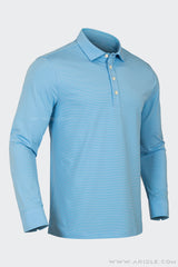 Áo Polo Golf Nam Dài Tay ARISLE Mini Stripe - Blue