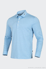 Áo Polo Golf Nam Dài Tay ARISLE Blue Aqua Stripe