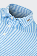 Áo Polo Golf Nam Dài Tay ARISLE Blue Aqua Stripe