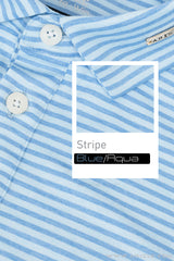 Áo Polo Golf Nam Dài Tay ARISLE Blue Aqua Stripe