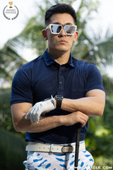 Áo Polo Golf Nam ARISLE Golf & Lifestyle Navy Mini Stripe