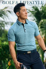 Áo Polo Golf Nam ARISLE Golf & Lifestyle Blue Wave