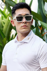 Áo Polo Golf Nam ARISLE Golf & Resort White Mini Stripe