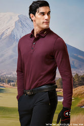 Áo Polo Golf Nam Dài Tay ARISLE LS Burgundy