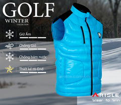 Áo Gilet Phao Golf ARISLE Hybrid Winter Blue