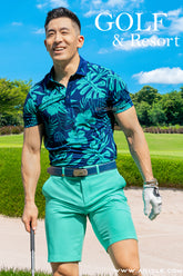 Áo Polo Golf Nam ARISLE Golf & Resort Blue Palm
