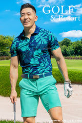 Áo Polo Golf Nam ARISLE Golf & Resort Blue Palm