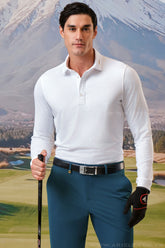Áo Polo Golf Nam Dài Tay ARISLE LS Fox White