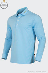 Áo Polo Golf Nam Dài Tay ARISLE Mini Stripe - Blue
