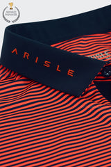 Áo Polo Golf Nam ARISLE Orange/Navy Stripe