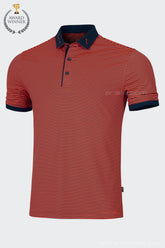 Áo Polo Golf Nam ARISLE Orange/Navy Stripe