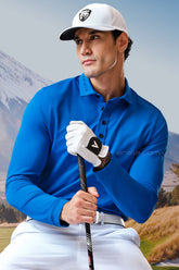 Áo Polo Golf Nam Dài Tay ARISLE LS Cobalt Blue