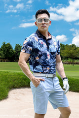 Áo Polo Golf Nam ARISLE Golf & Resort Blue Tropical