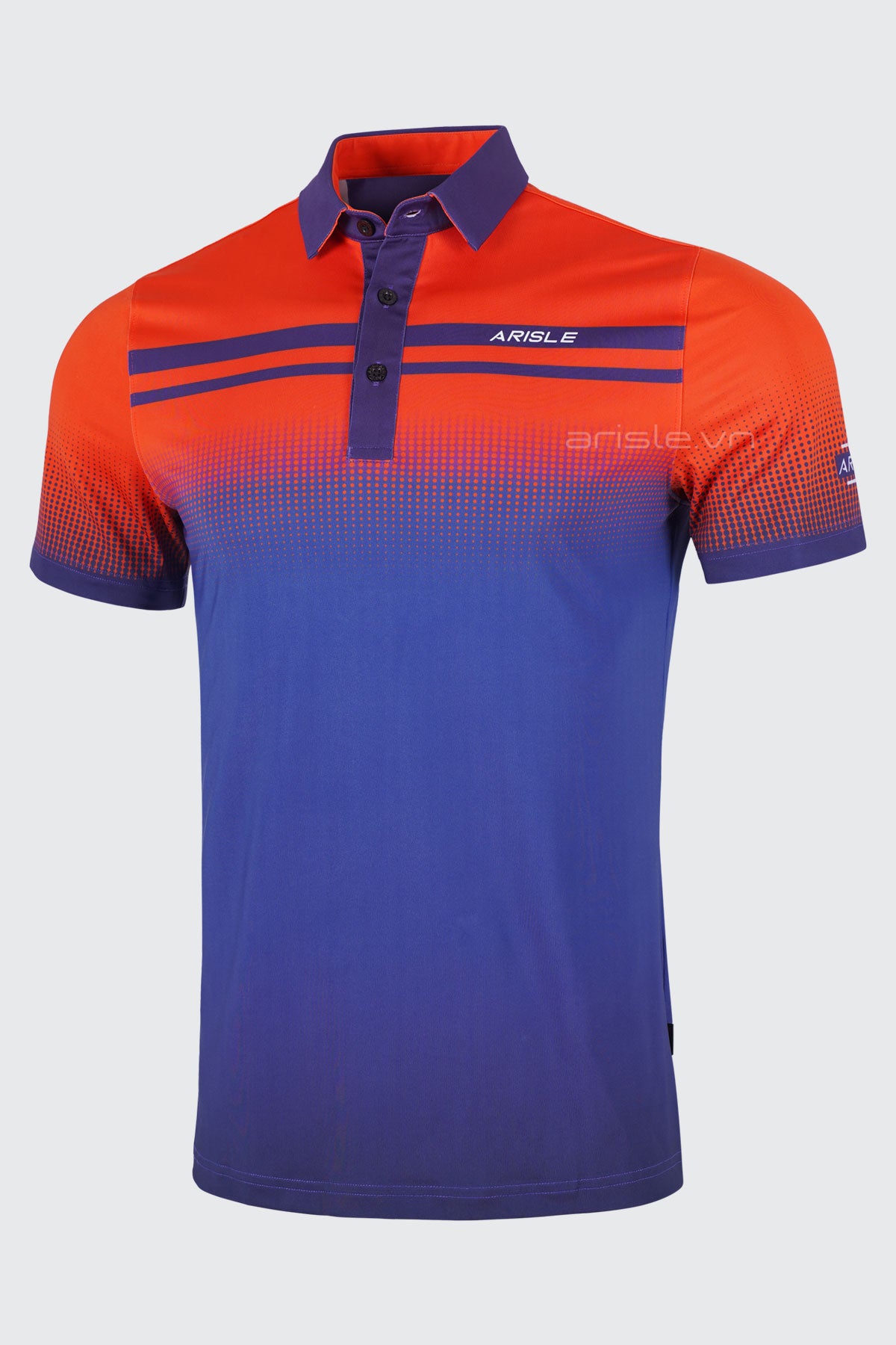 Áo Polo Golf Nam ARISLE Pro-Golfer Ombre Orange Navy