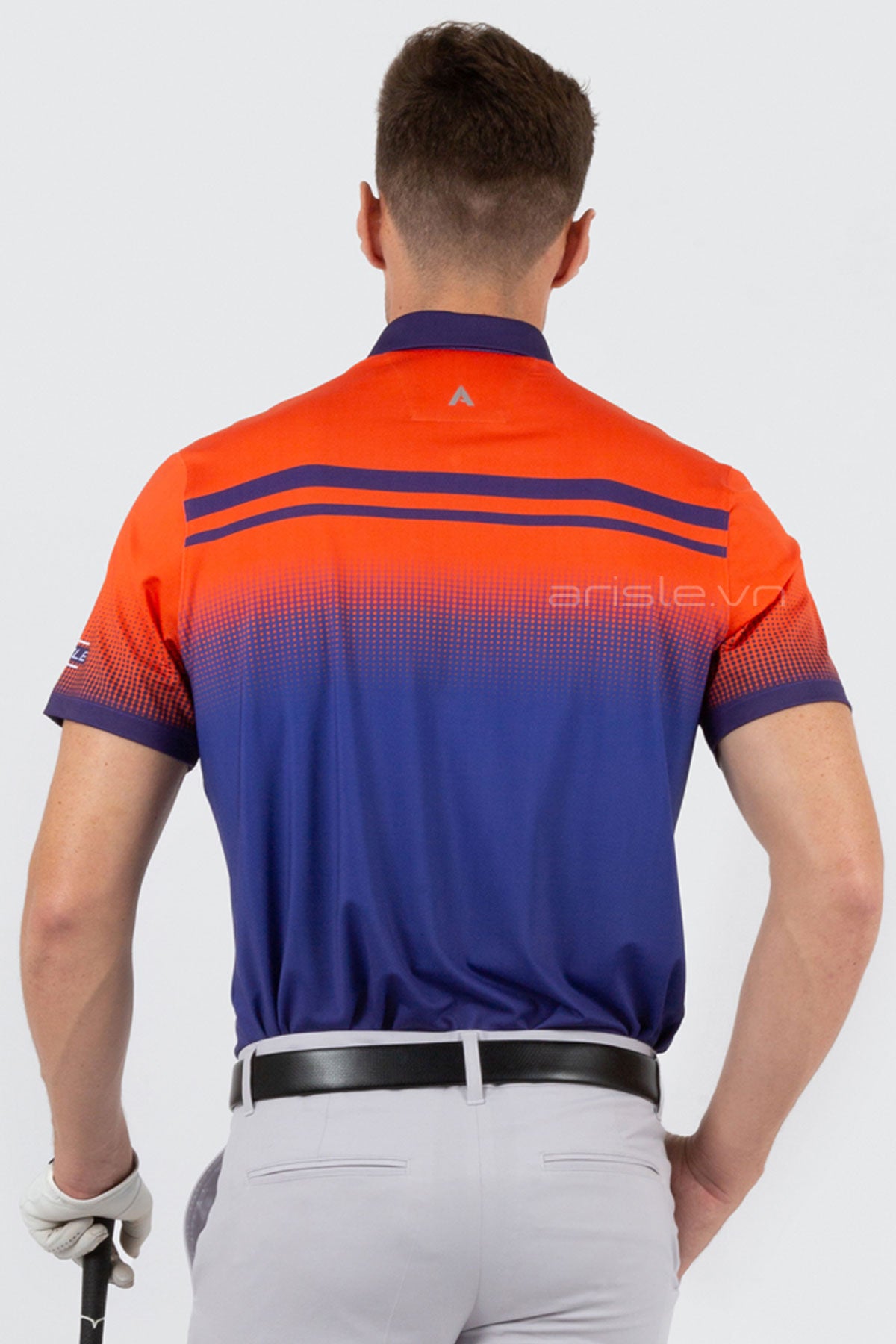 Áo Polo Golf Nam ARISLE Pro-Golfer Ombre Orange Navy