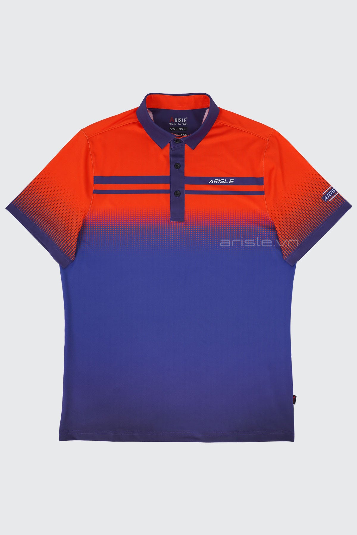 Áo Polo Golf Nam ARISLE Pro-Golfer Ombre Orange Navy