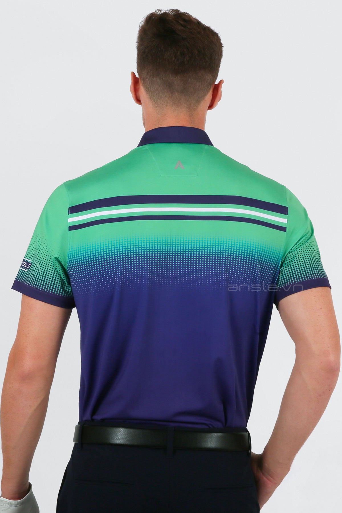 Áo Polo Golf Nam ARISLE Pro-Golfer Ombre Aqua Navy