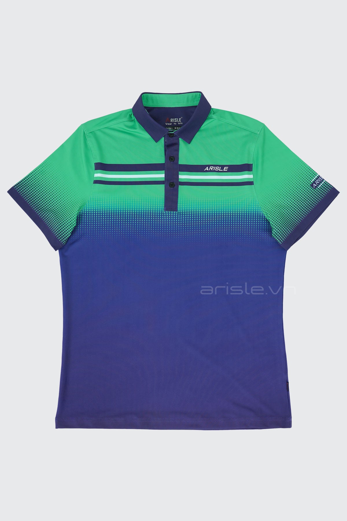 Áo Polo Golf Nam ARISLE Pro-Golfer Ombre Aqua Navy