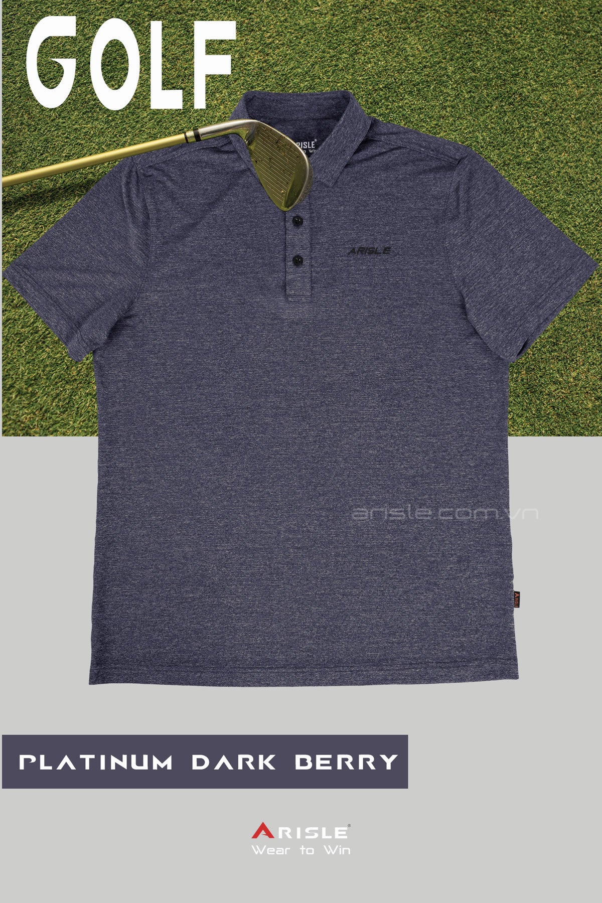 Áo Polo Golf ARISLE A-CLASS Platinum Dark Berry