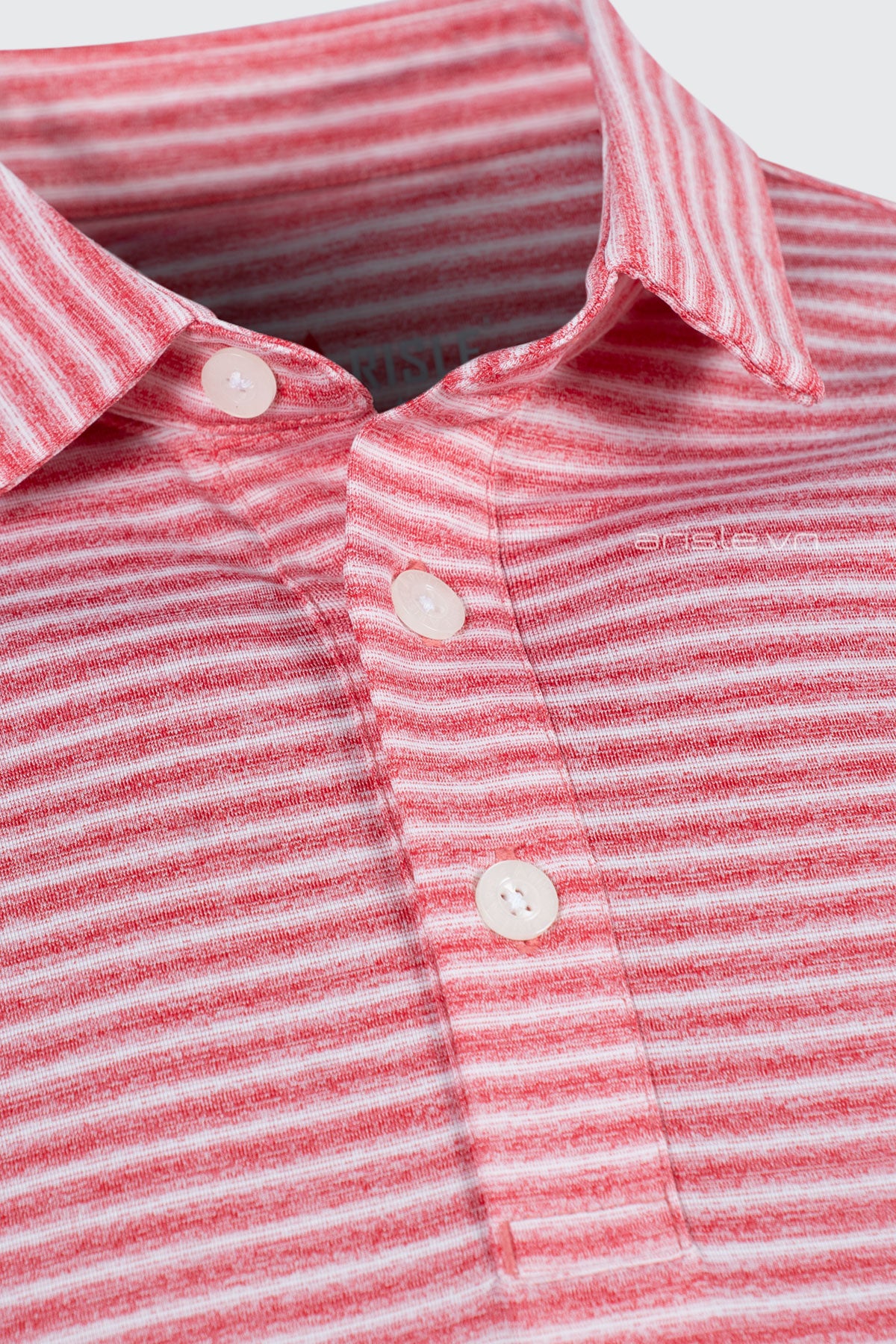 Áo Polo Golf Nam ARISLE Pixel Stripe Coral Red