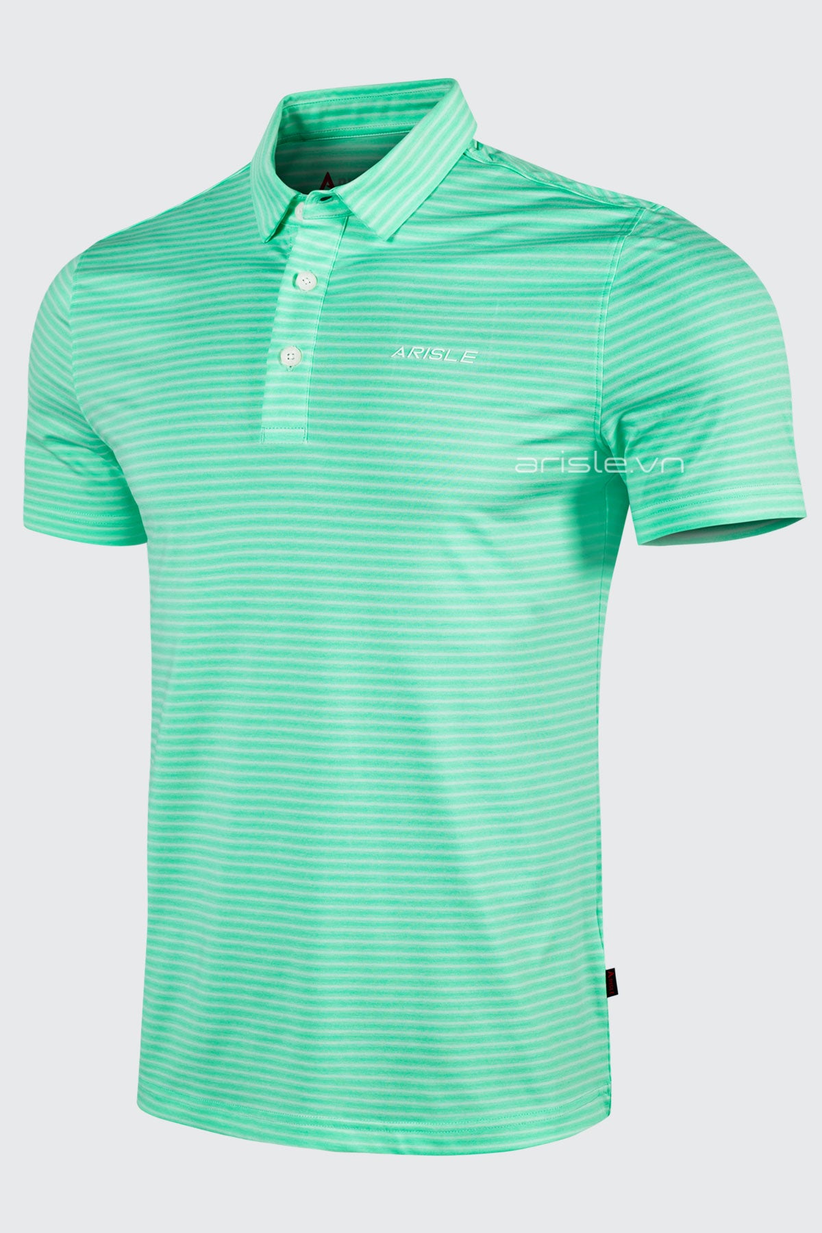 Áo Polo Golf Nam ARISLE Pixel Stripe Spearmint