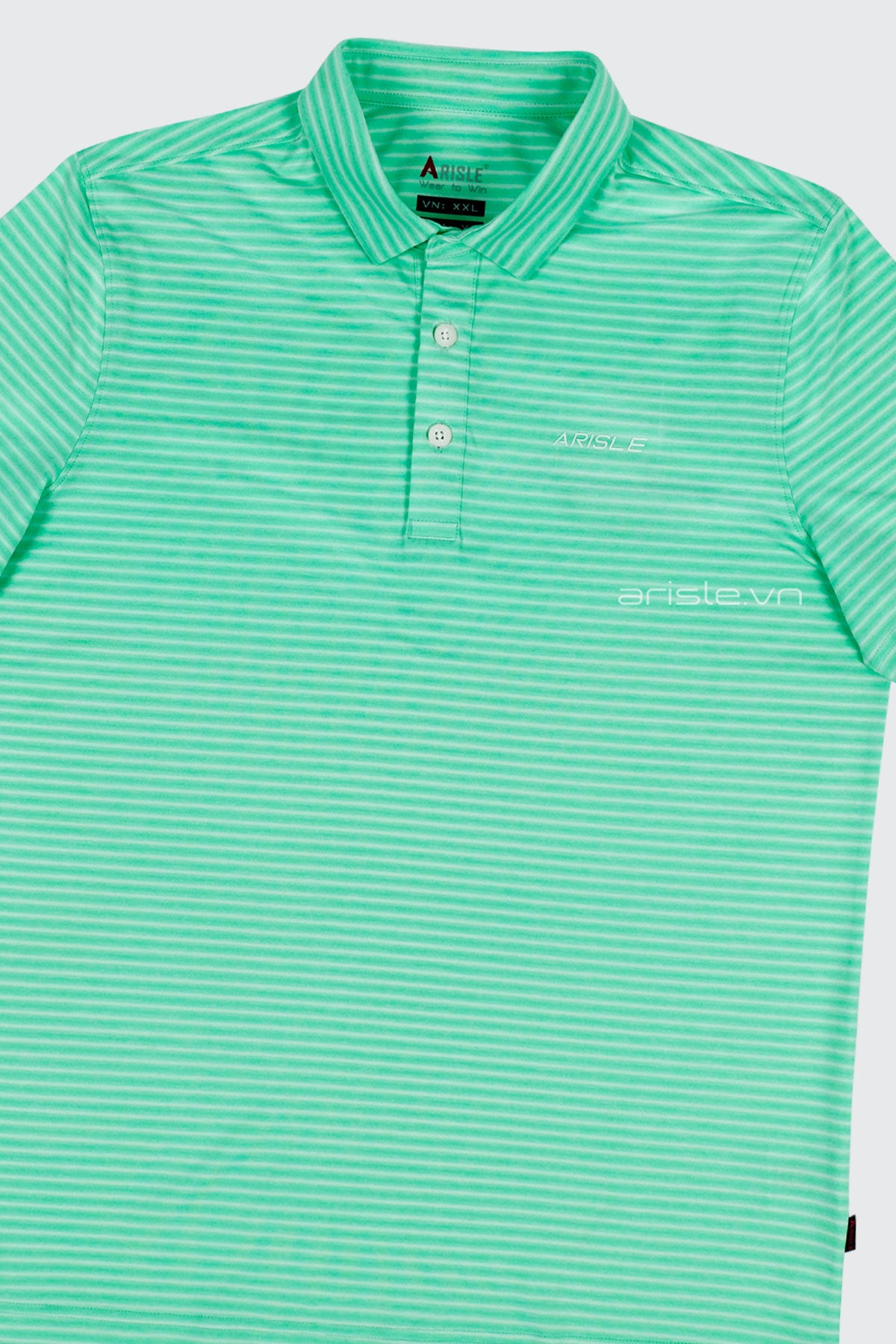 Áo Polo Golf Nam ARISLE Pixel Stripe Spearmint