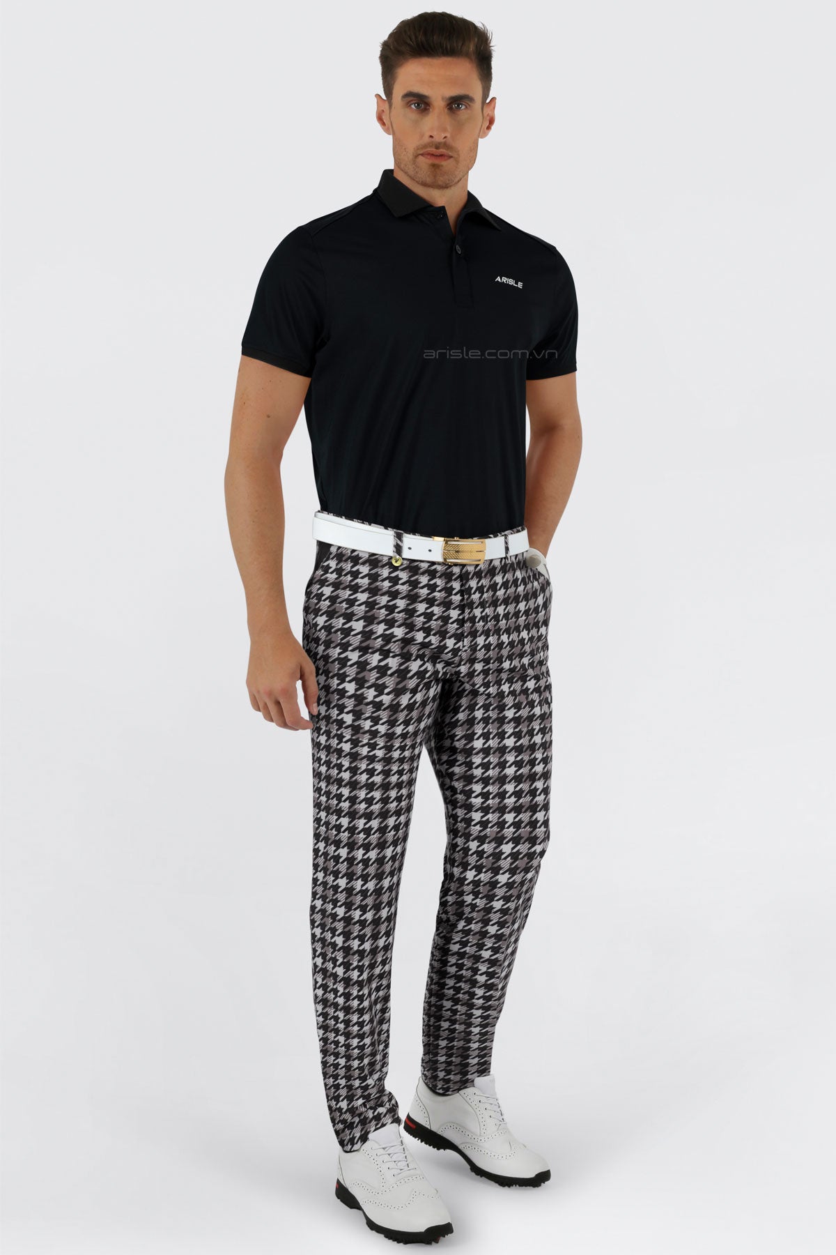 Quần Golf Nam ARISLE DESIGNER SERIES Black And Grey