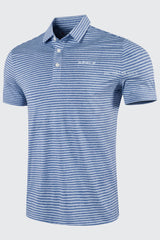 Áo Polo Golf Nam ARISLE Pixel Stripe Yale Blue