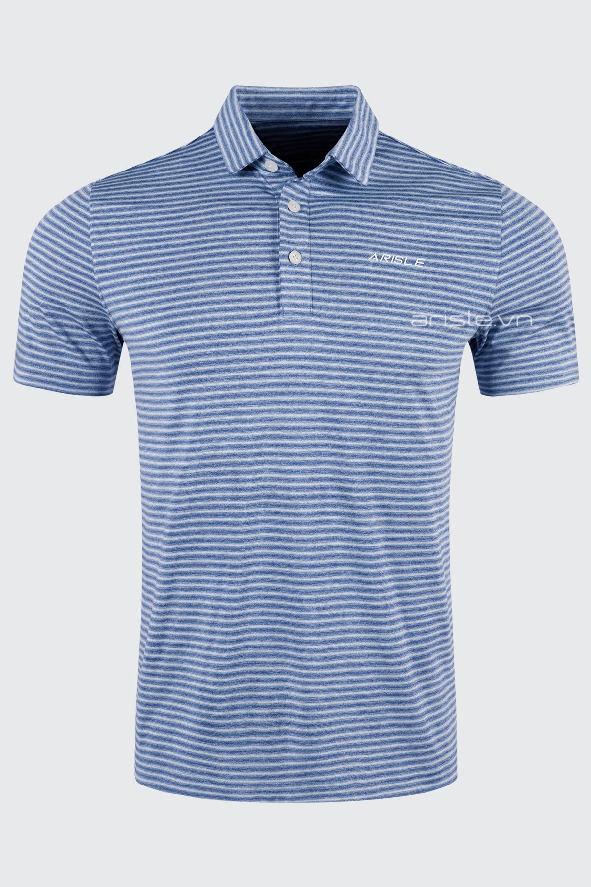 Áo Polo Golf Nam ARISLE Pixel Stripe Yale Blue