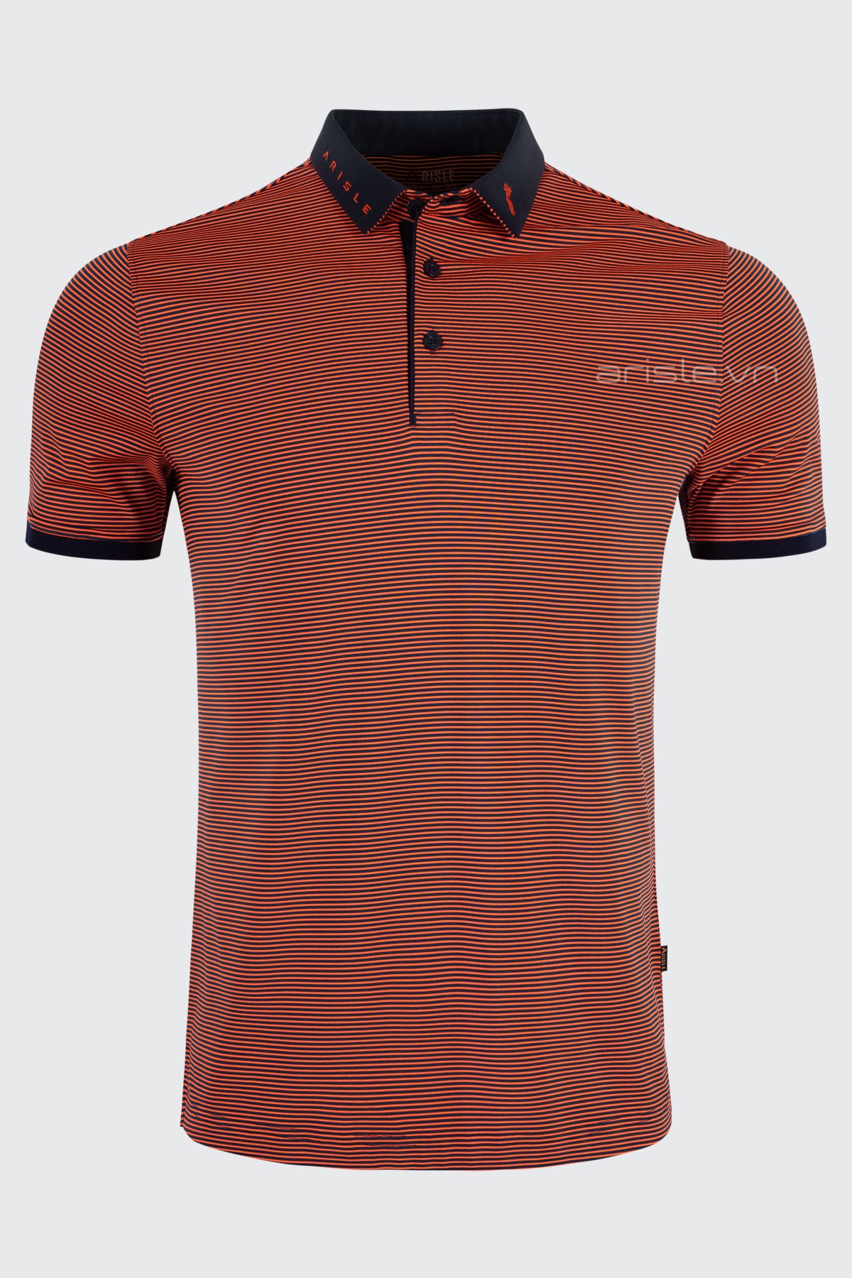 Áo Polo Golf ARISLE Coral Navy Mini Stripe