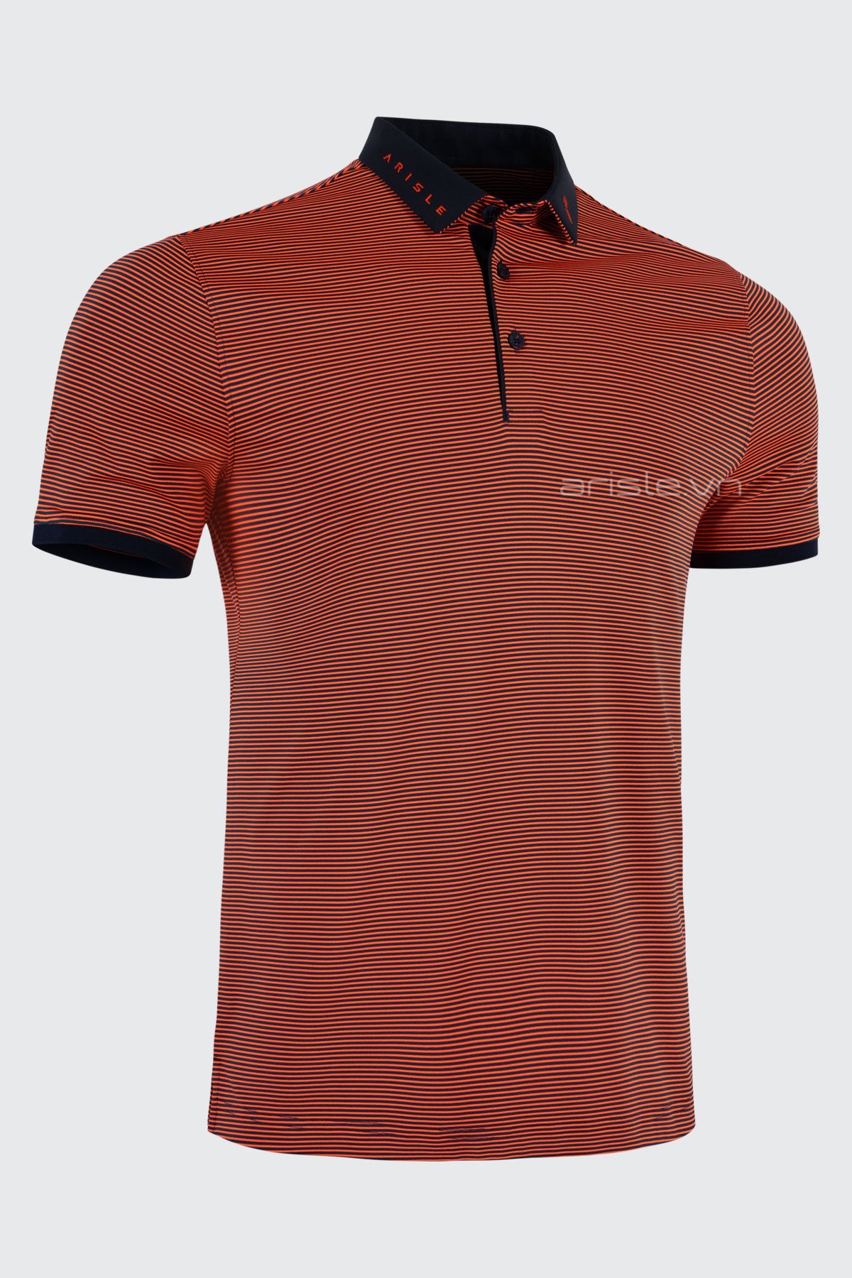 Áo Polo Golf ARISLE Coral Navy Mini Stripe