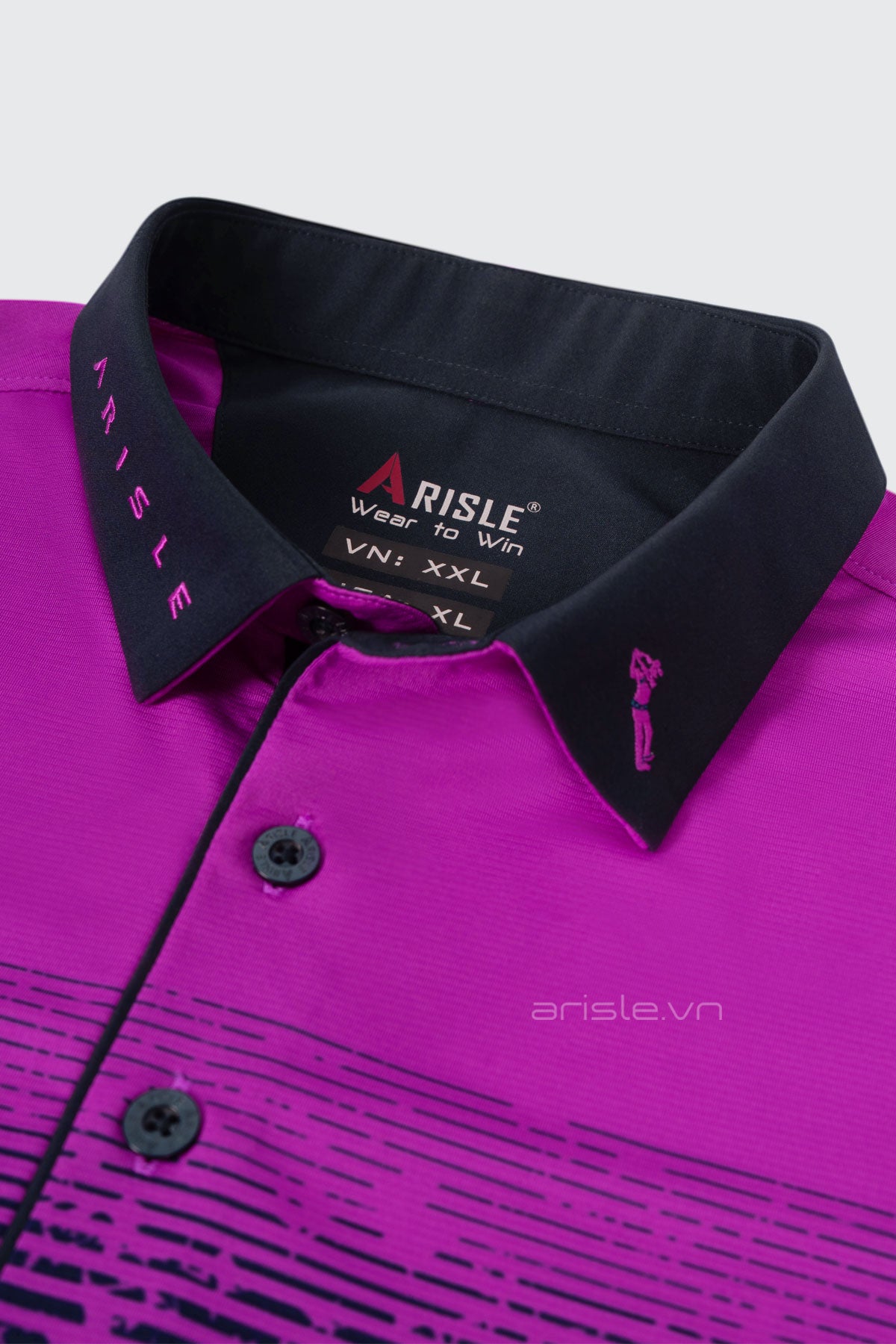 Áo Polo Golf ARISLE Pro-Golfer Magenta Camo Graphic