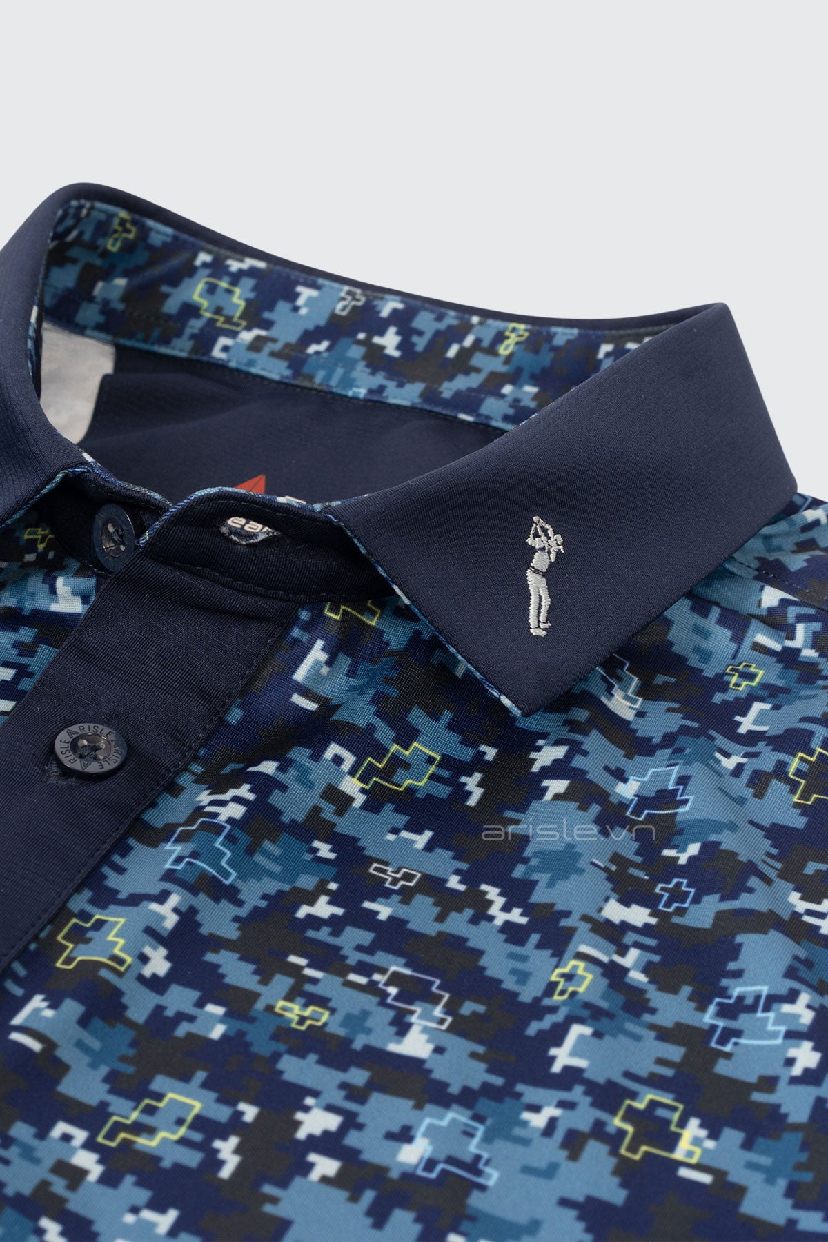 Áo Polo Golf Nam ARISLE Pro-Golfer Blue Camo Print