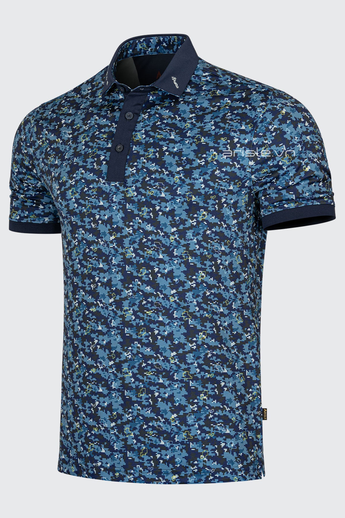 Áo Polo Golf Nam ARISLE Pro-Golfer Blue Camo Print