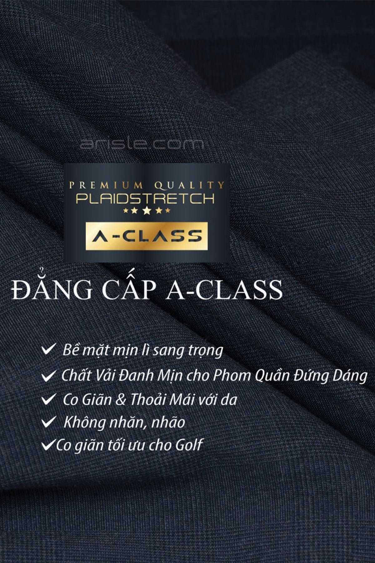 Quần Golf Nam ARISLE A-Class Navy Plaid