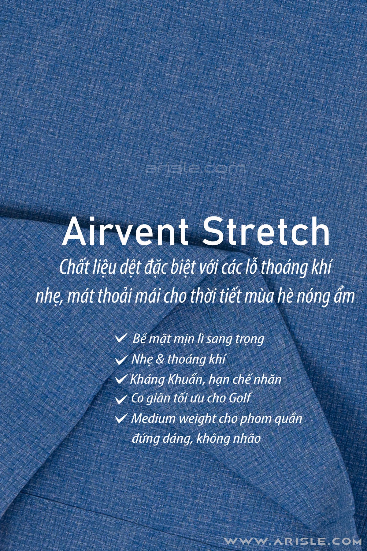 [New in] - Quần Golf Short ARISLE Airvent Frosty Blue