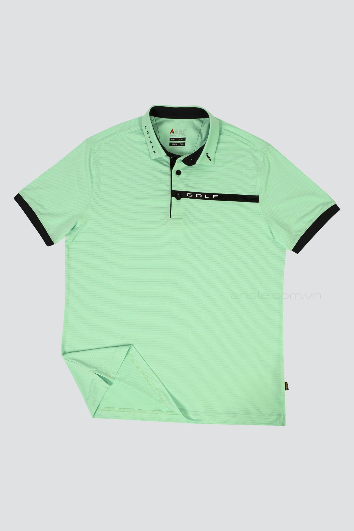 Áo Polo Golf ARISLE Pro-Golfer Pastel Green Stripe