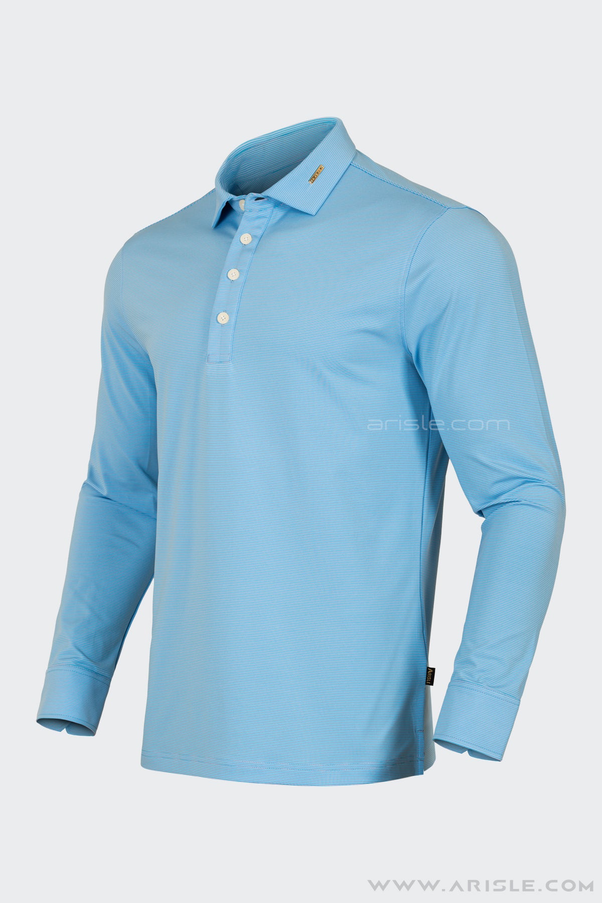 Áo Polo Golf Nam Dài Tay ARISLE Mini Stripe - Blue