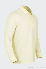 Áo Polo Golf Nam Dài Tay ARISLE Mini Stripe - Lemon