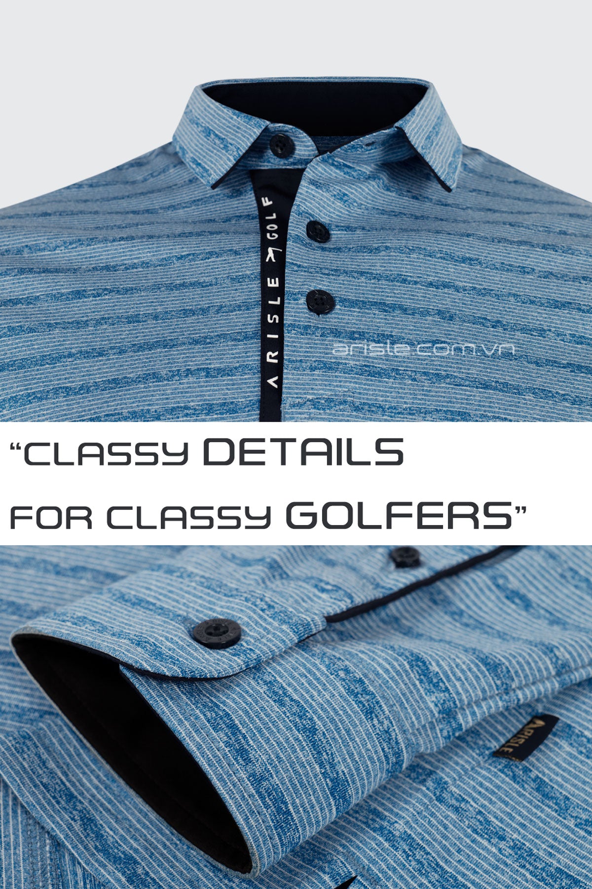 Áo Polo Golf Tay Dài ARISLE Classy LS Peacock Blue