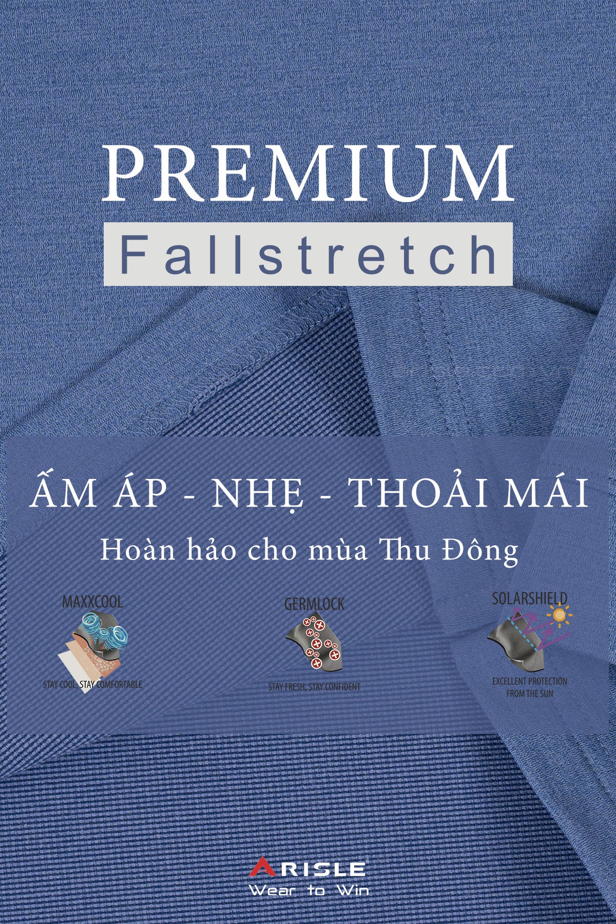 Áo Polo Golf Nam Dài Tay ARISLE Bossman Fall - French Blue