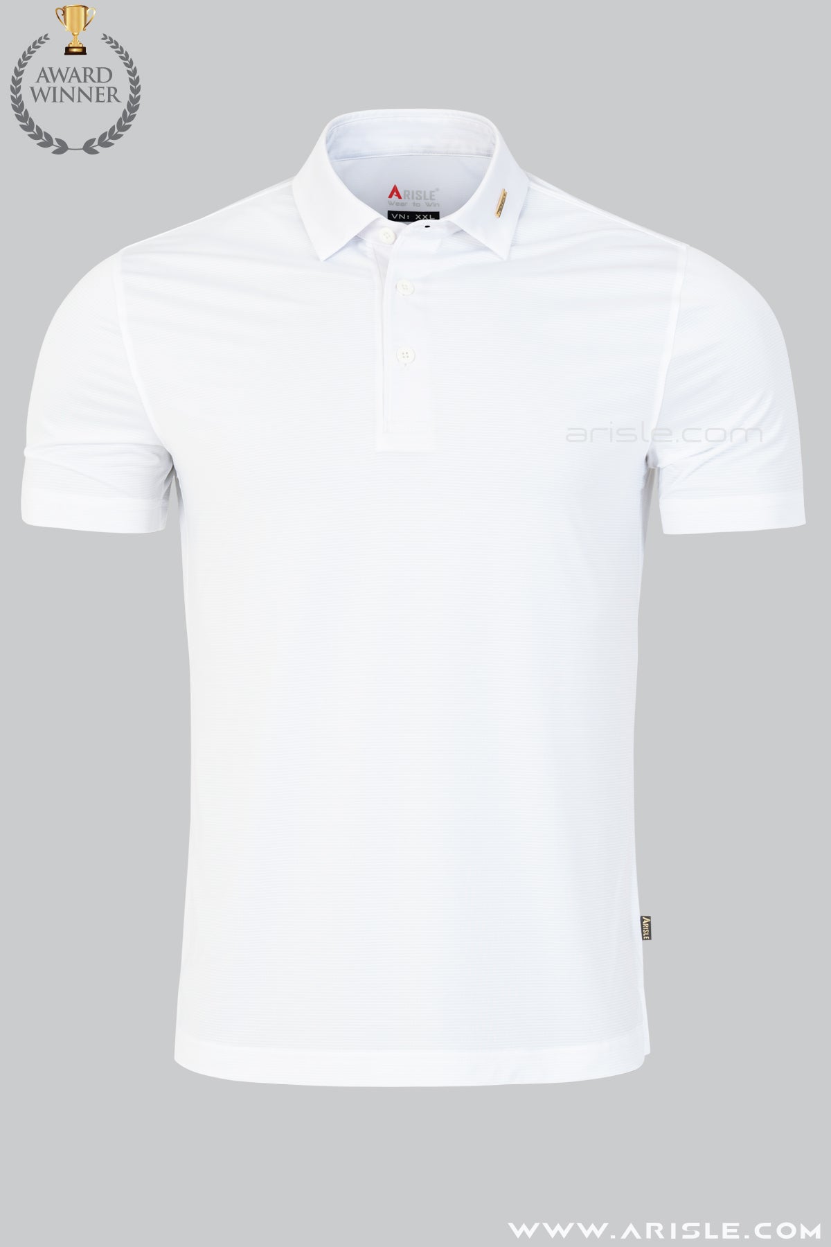 Áo Polo Golf Nam ARISLE Golf & Resort White Mini Stripe