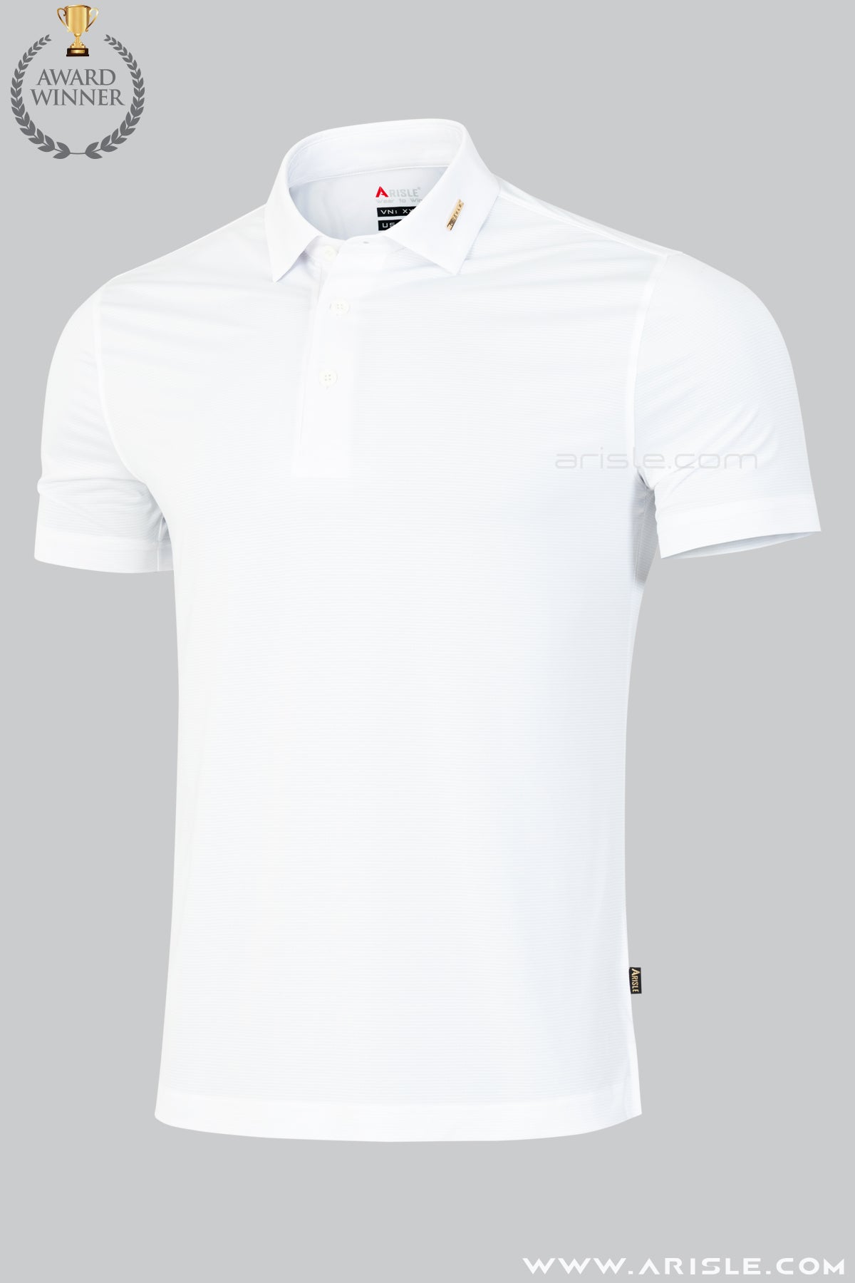 Áo Polo Golf Nam ARISLE Golf & Resort White Mini Stripe