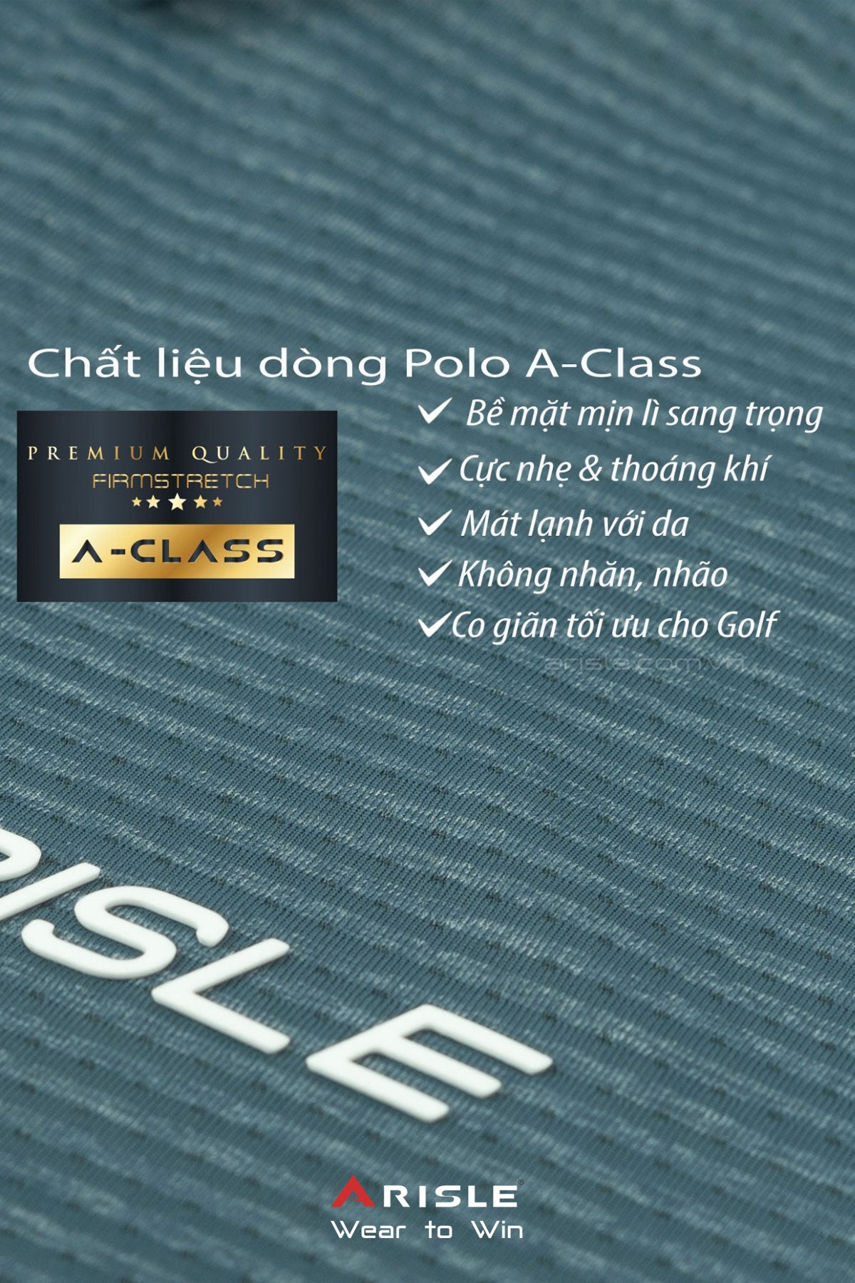 Áo Polo Golf ARISLE A-CLASS FirmStretch Peacock Green