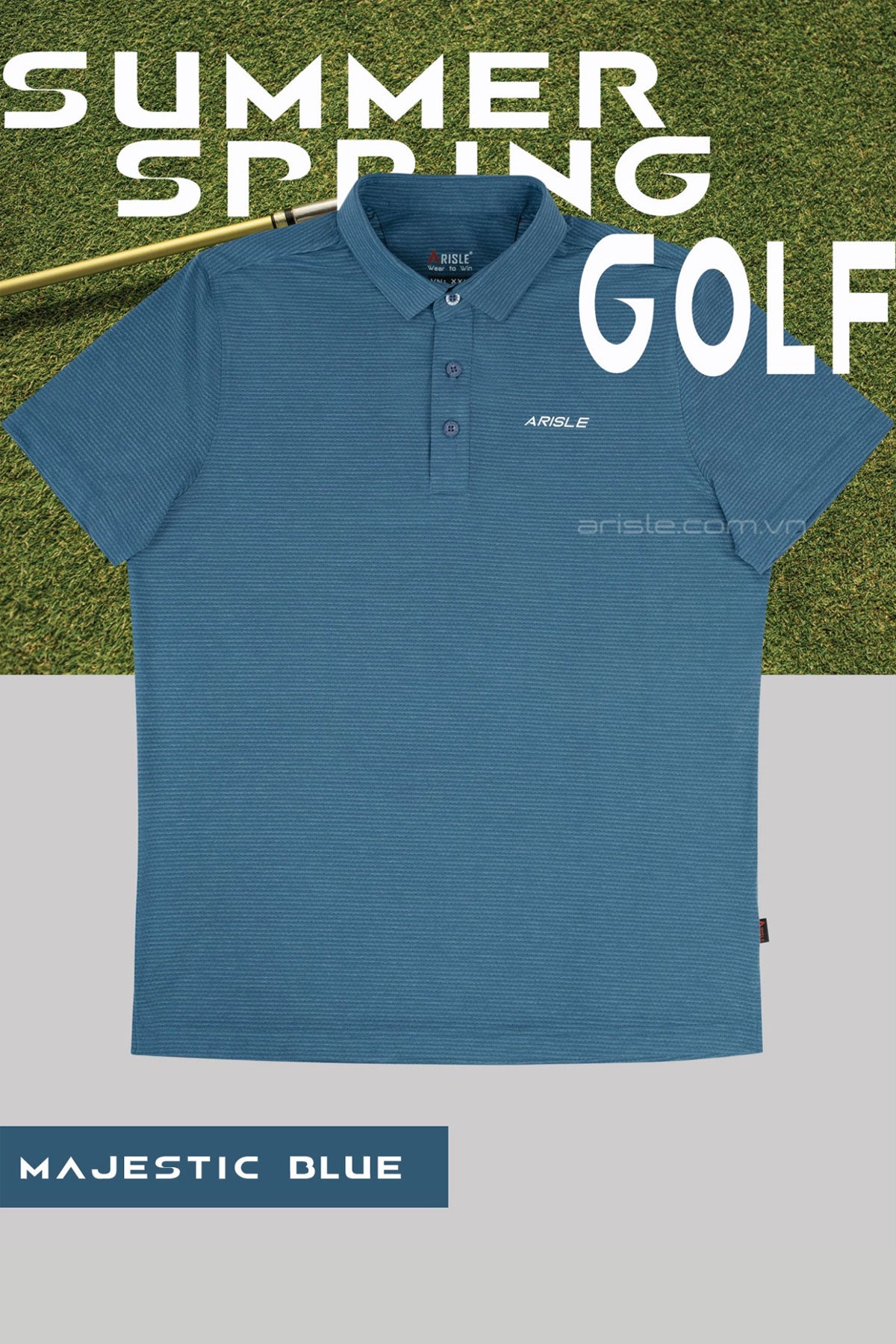 Áo Polo Golf ARISLE A-CLASS FirmStretch Majestic Blue