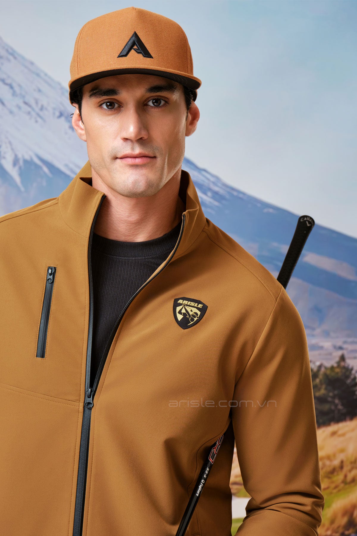 Áo Khoác Golf ARISLE DS Full-Zip Brown Cafe - 2025