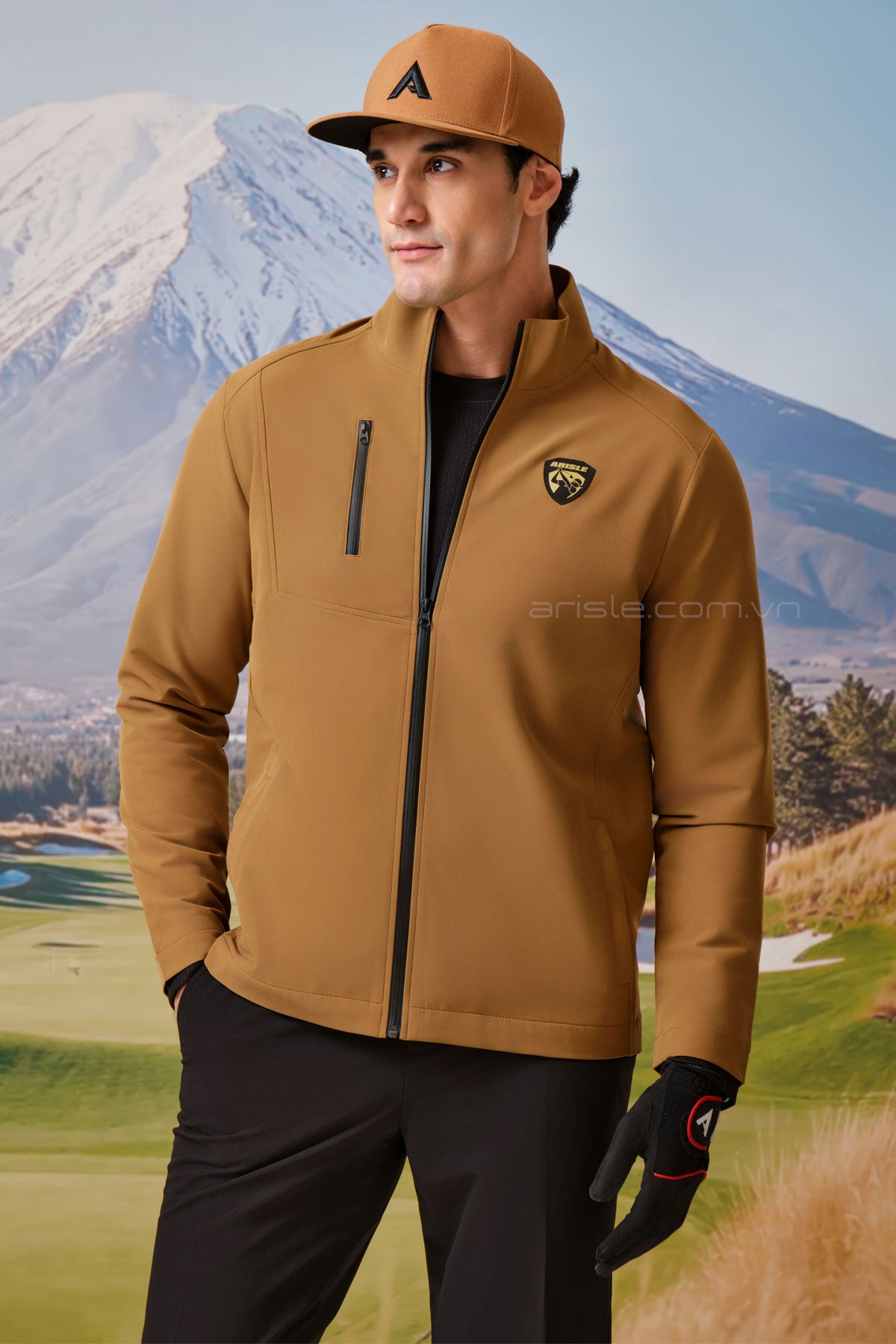 Áo Khoác Golf ARISLE DS Full-Zip Brown Cafe - 2025